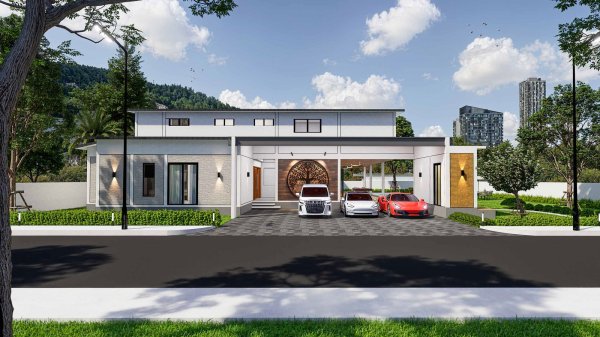 Expansive 5-Bedroom Modern Pool Villa with Tropical Garden in Chiang Mai