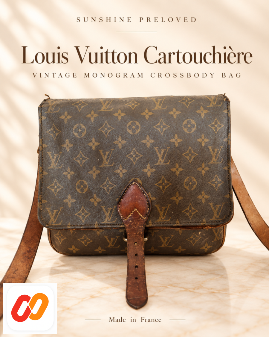 Louis Vuitton Cartouchiere Shoulder Bag in Brown Canvas