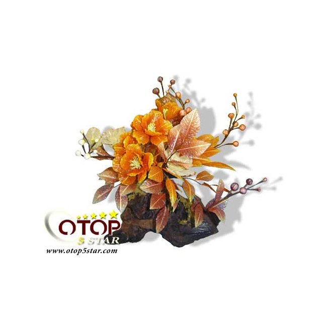 Artificial Flower with Diamond Powder (Rose and Lotus)
