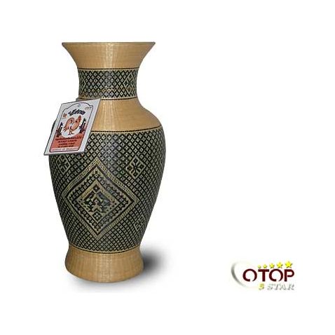Ceramic Vase covered with bamboo wicker