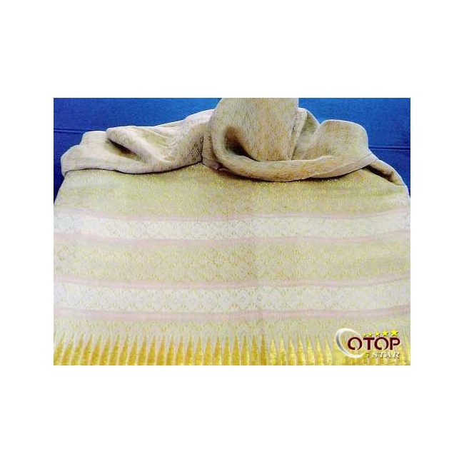 Hand-Woven Cloth with Khit Yok Muk Pattern and Batik Cotton Cloth