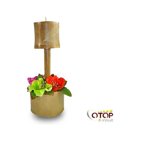 Incensed Candle in Bamboo Section