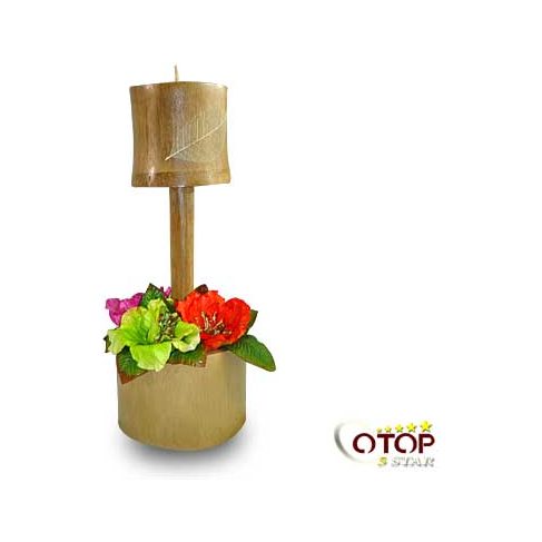Incensed Candle in Bamboo Section