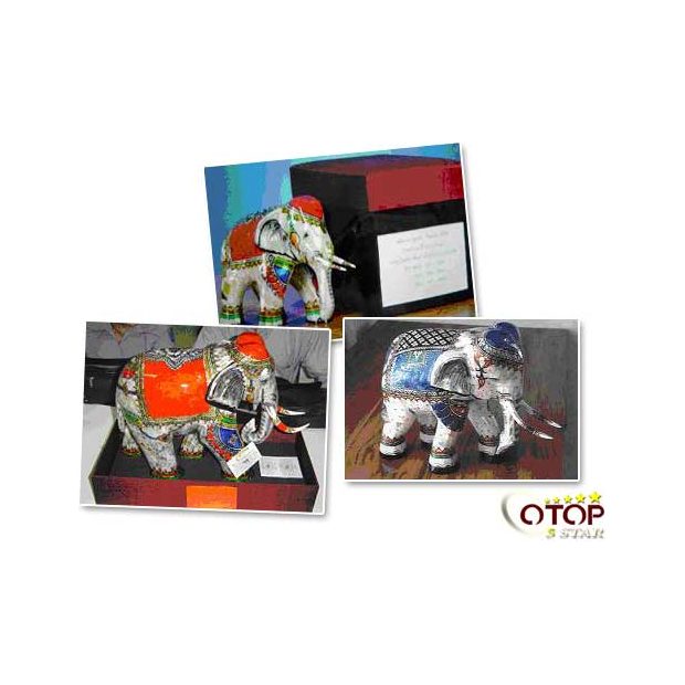 Mother-of-Pearl Elephant Model