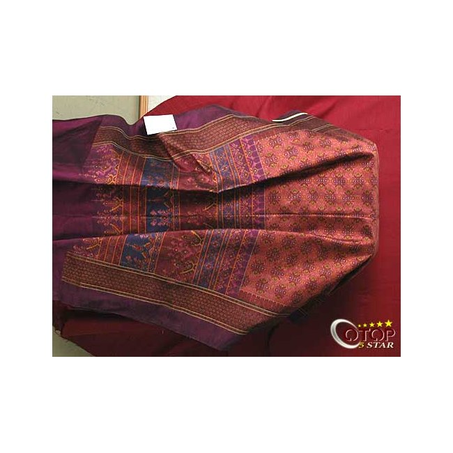 Mud Mee Silk Cloth with Applied Patterns