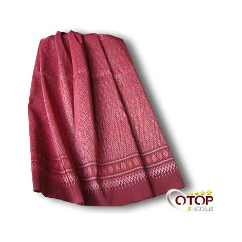 Natural Dyed Mudmee Silk Cloth (with Hook Pattern)