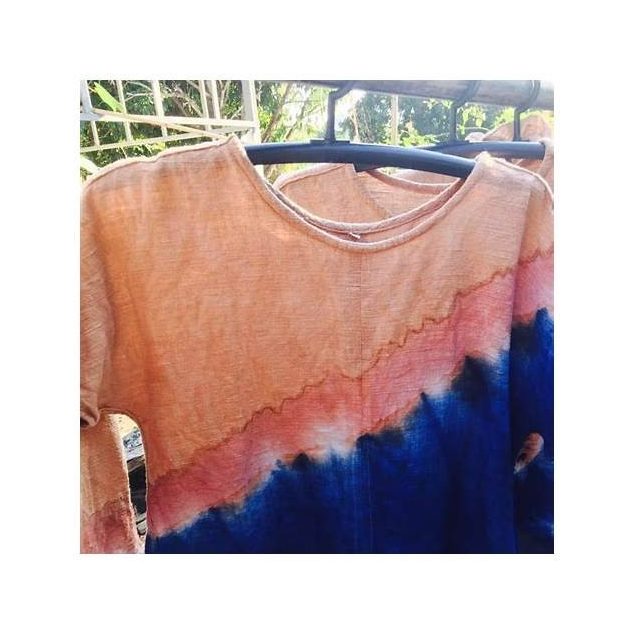 Padauk Bark Natural-Dyed Tie-Dye Shirt