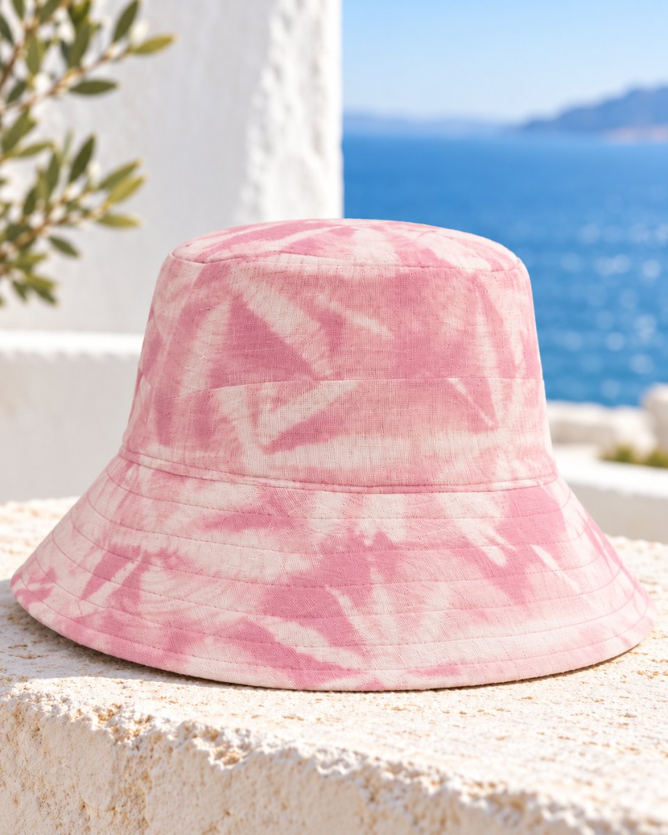 Blush Pink Tie-Dye Cotton Bucket Hat