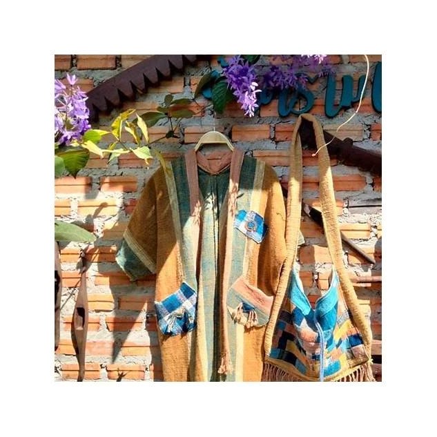 Indigo-Dyed Fabric Bag