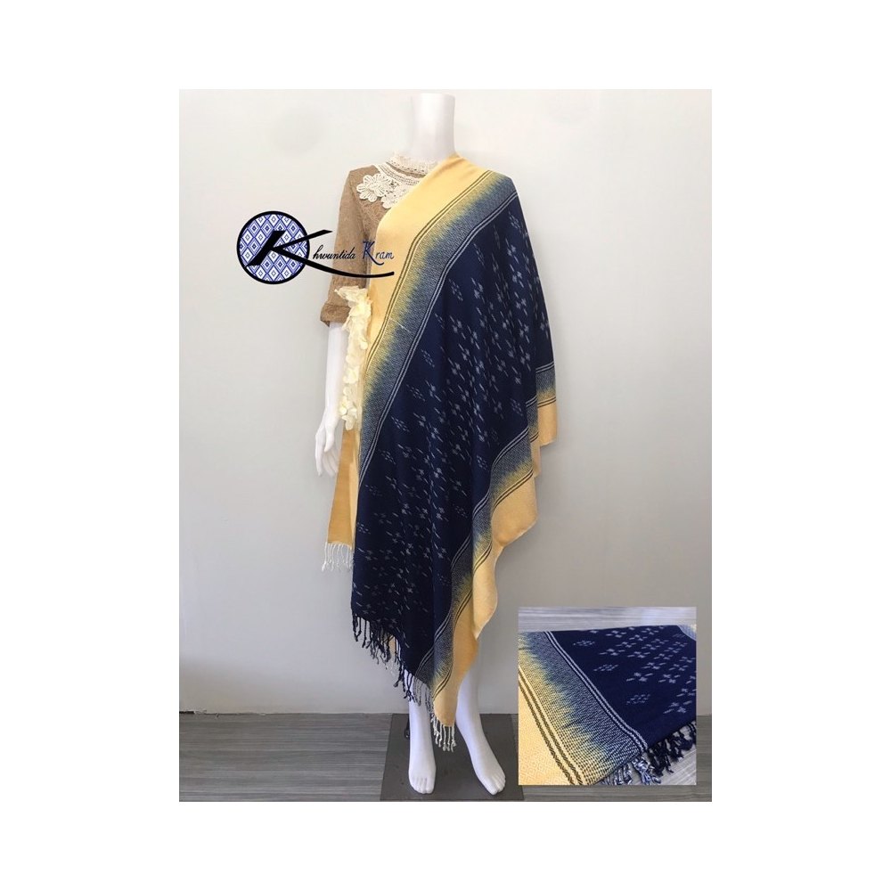 Indigo Plain Weave Shawl
