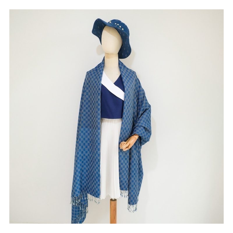 Natural-Dyed Cotton Shawl