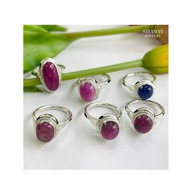 Silver Rings with Genuine Gemstones