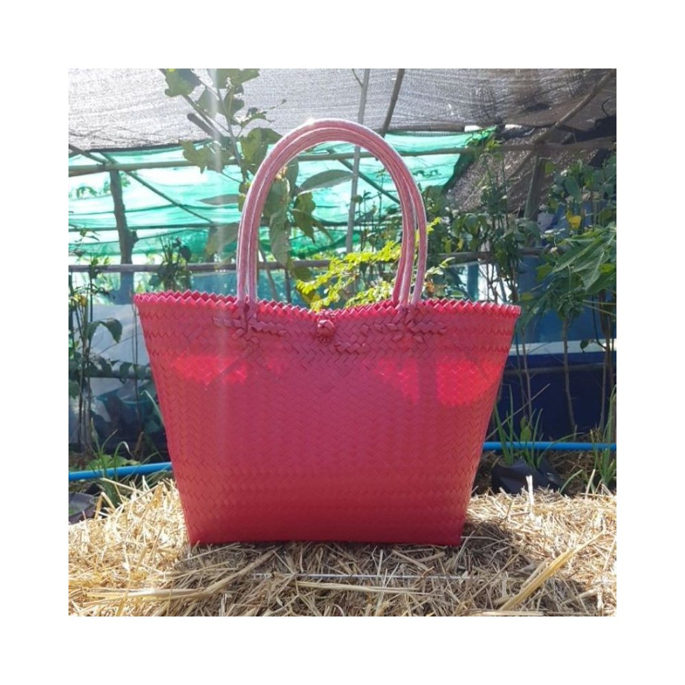 Woven Plastic Strip Handbag