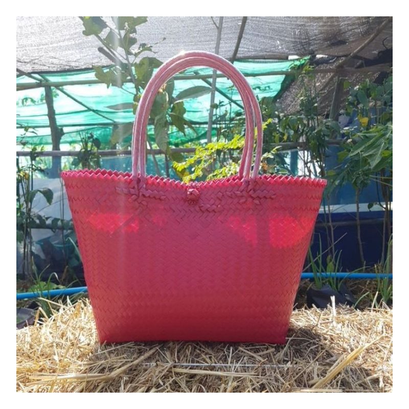 Woven Plastic Strip Handbag