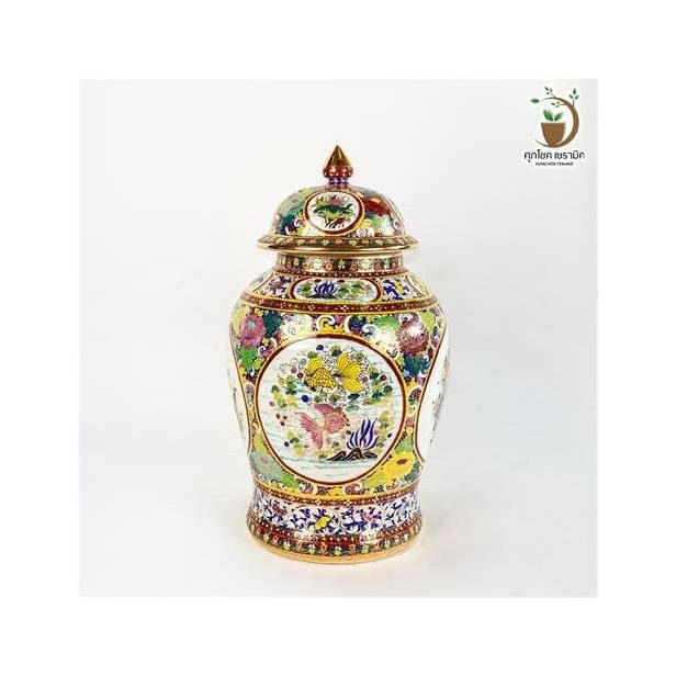 Benjarong Lidded Jar