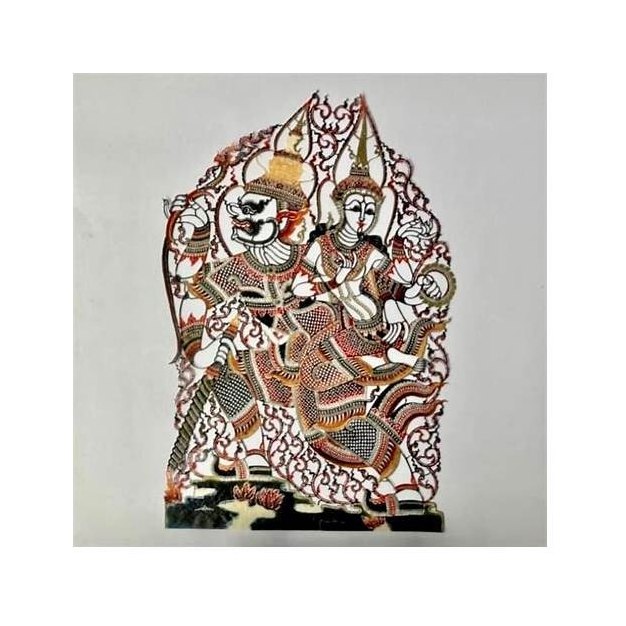 Carved Leather Garuda Shadow Puppet Art