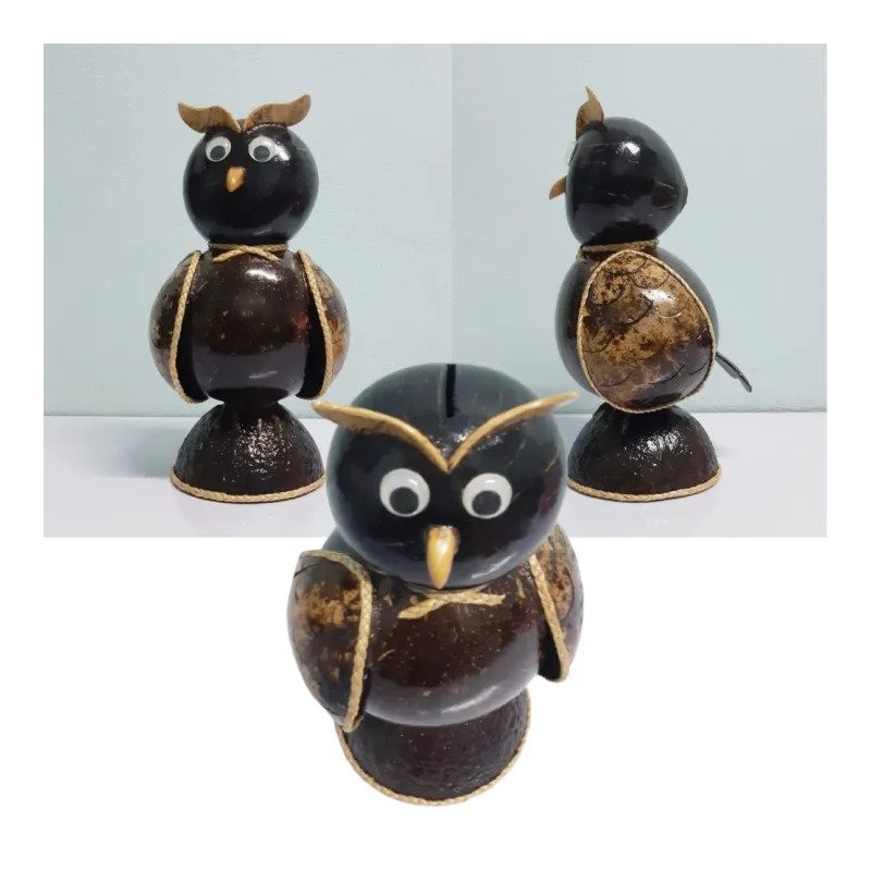 Coconut Shell Owl Piggy Banks
