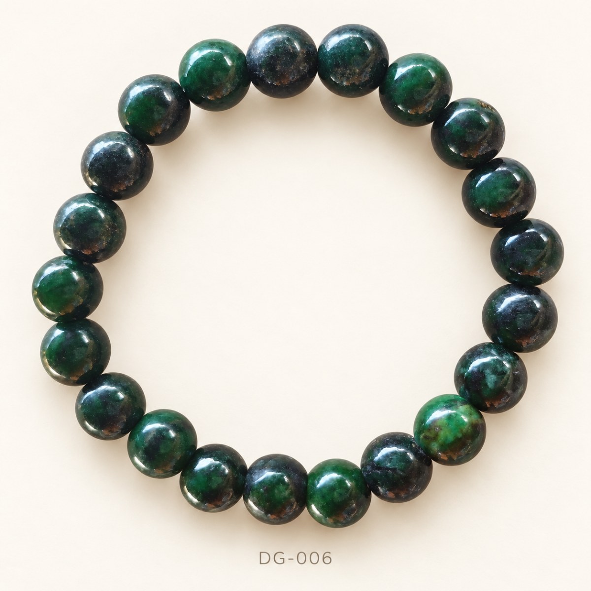 Deep Forest Green Jade Bead Bracelet