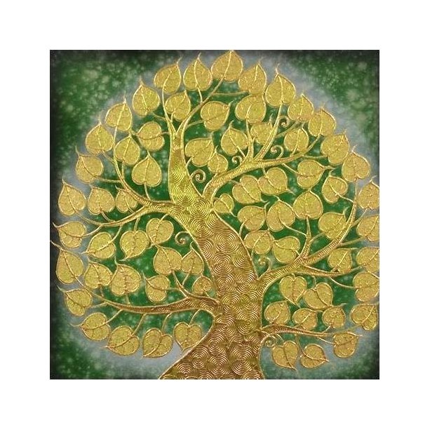Gilded Lacquer Bodhi Tree Painting