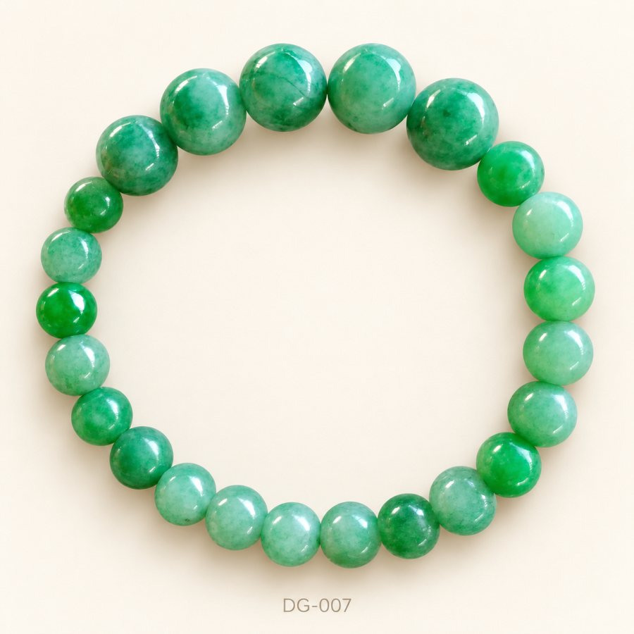 Green Jade Bracelet with Graduated Beads