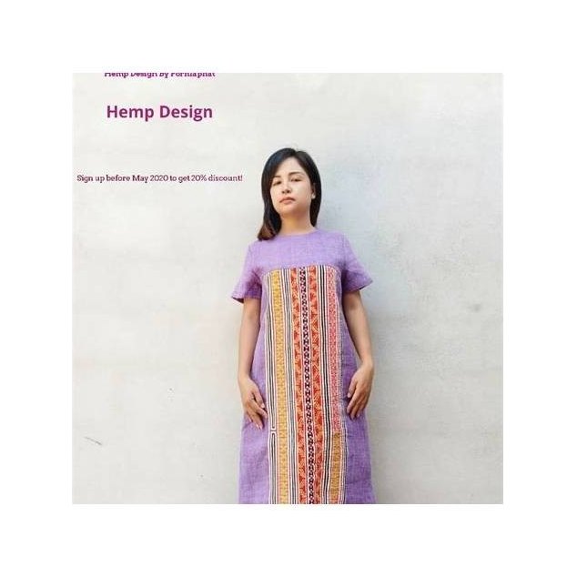 Hemp Dress with Hill Tribe Trim