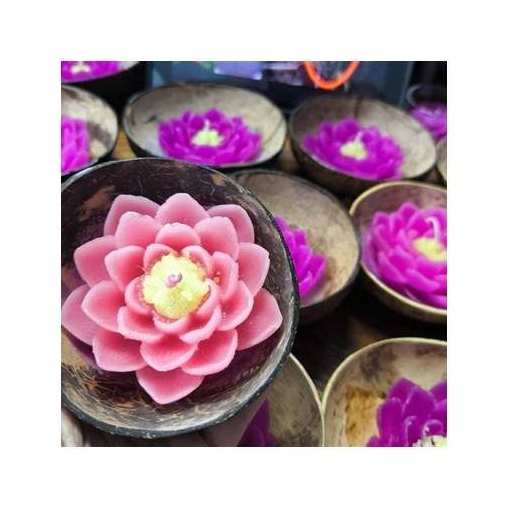 Lotus Scented Candle in Coconut Shell