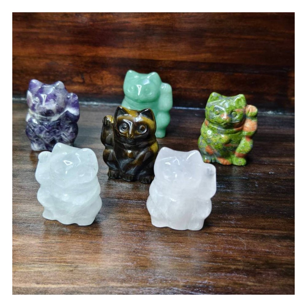 Marble Lucky Cat Figurines