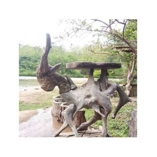 Root Wood Elephant Sculpture