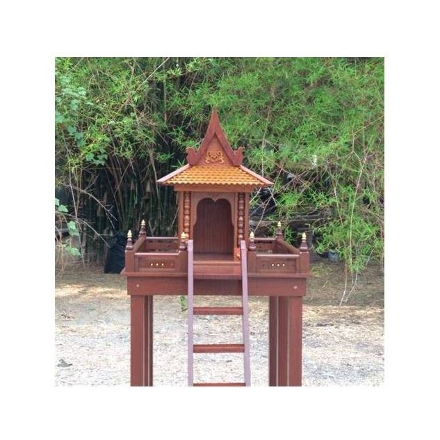 Thai-Modern Wooden Spirit House