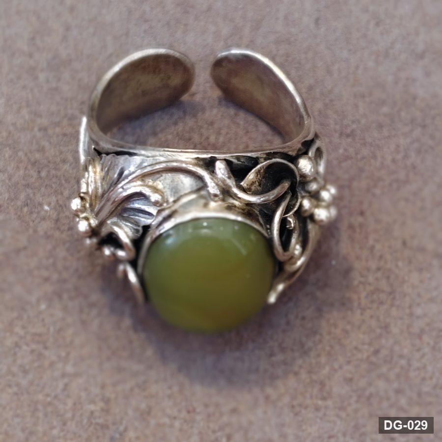 Yellow Agate Ring in 925 Sterling Silver Filigree