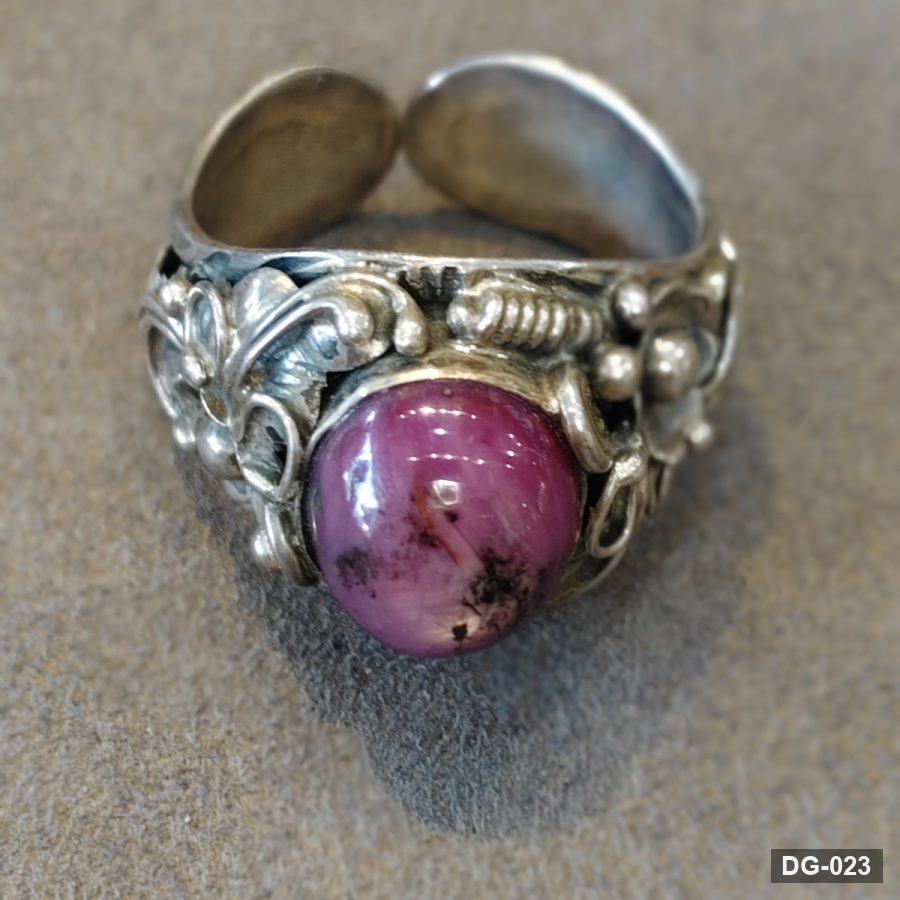 Unheated Star Ruby Ring in 925 Sterling Silver Filigree