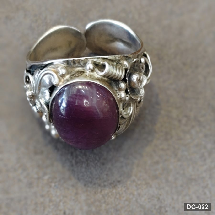 Unheated Ruby Ring in 925 Sterling Silver Filigree