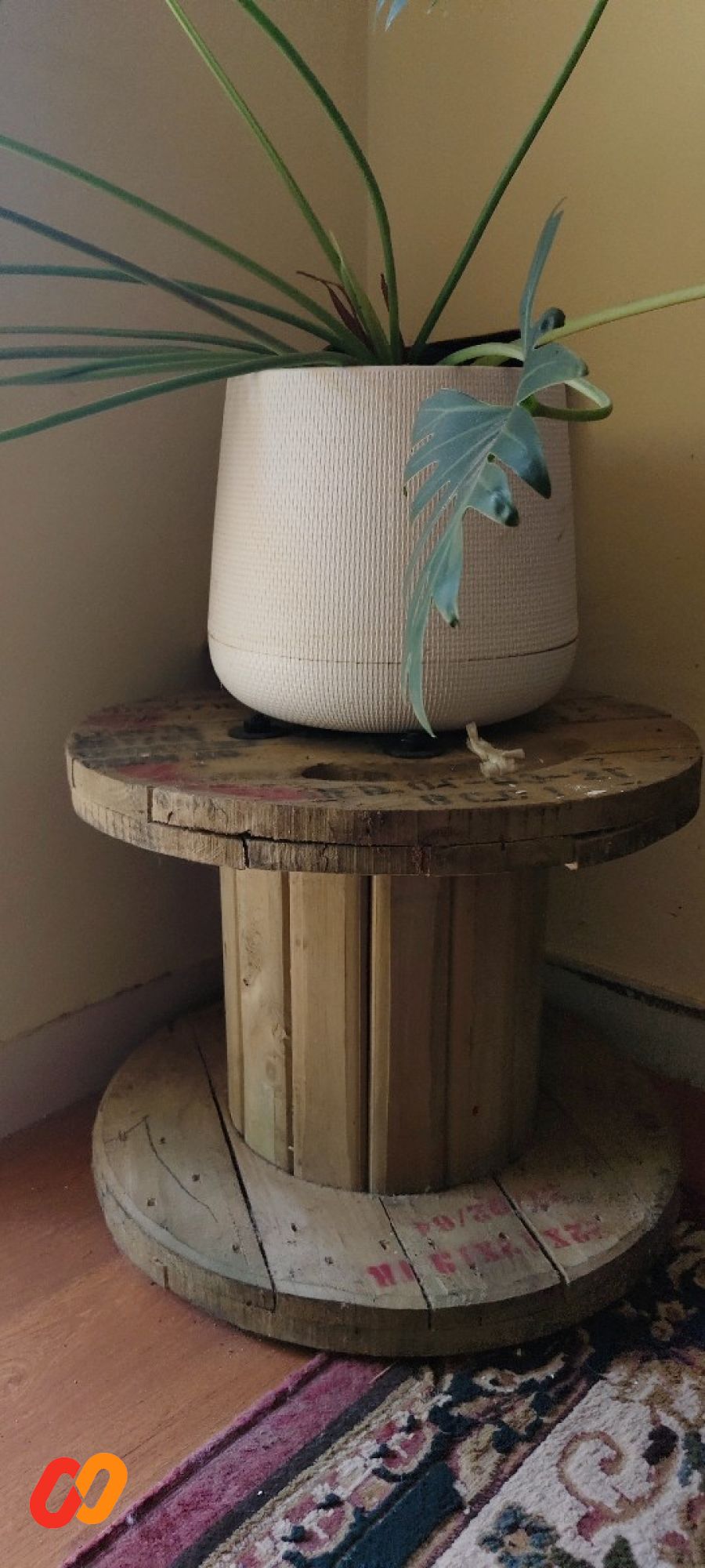 Upcycled Wooden Cable Reel Table – Rustic Industrial Style