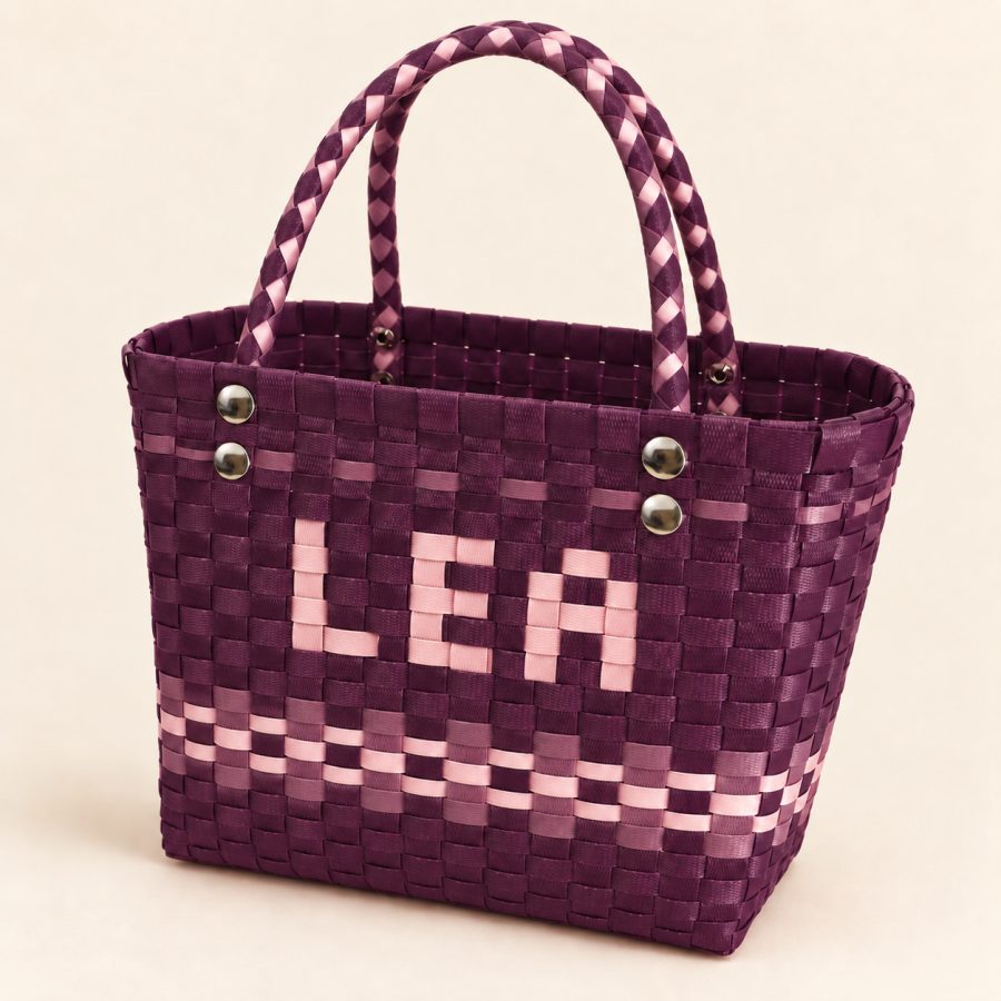 Aubergine Personalised Name Tote Bag
