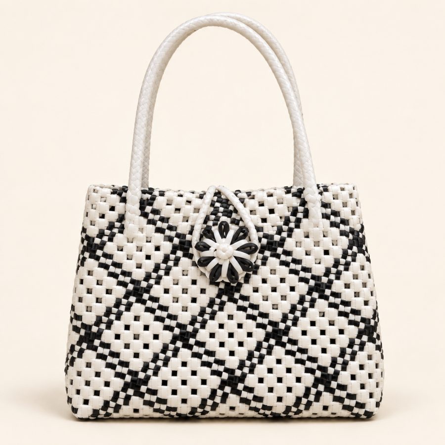 Black & White Floral Handbag