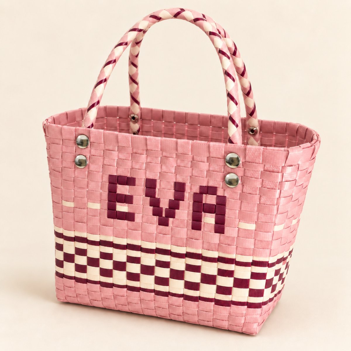 Blush Personalised Name Tote Bag