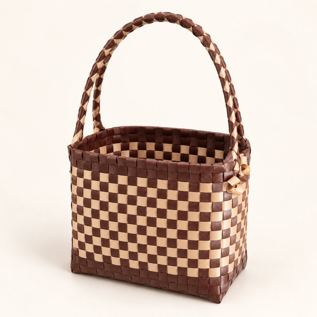 Brown & Cream Handwoven Basket