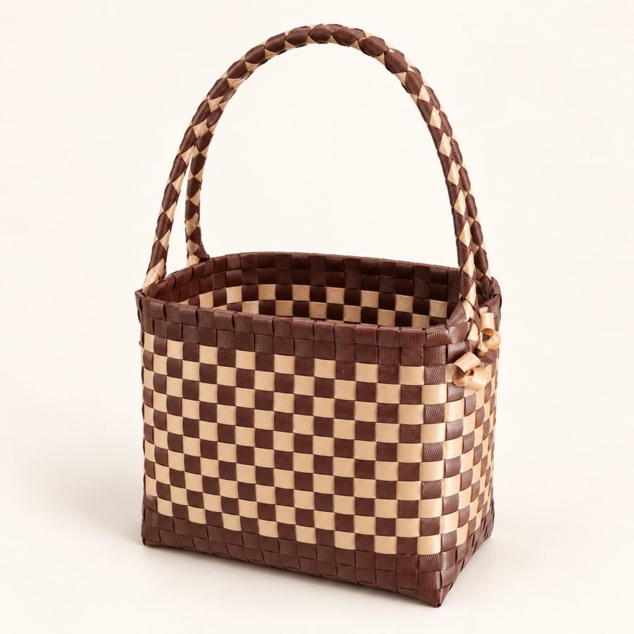 Brown & Cream Handwoven Basket