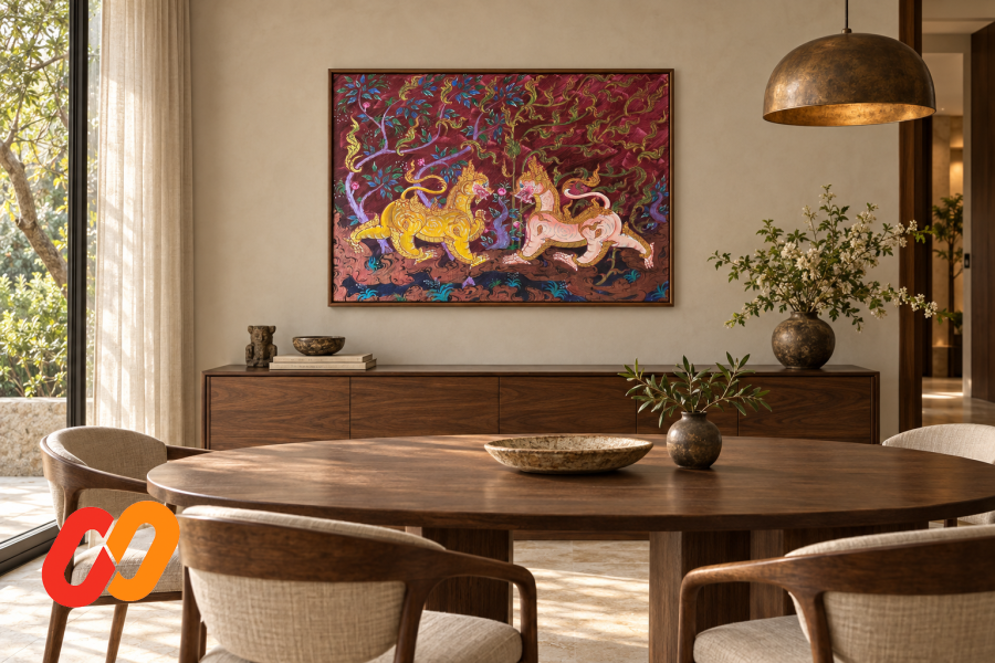 Celestial Lions in an Enchanted Forest