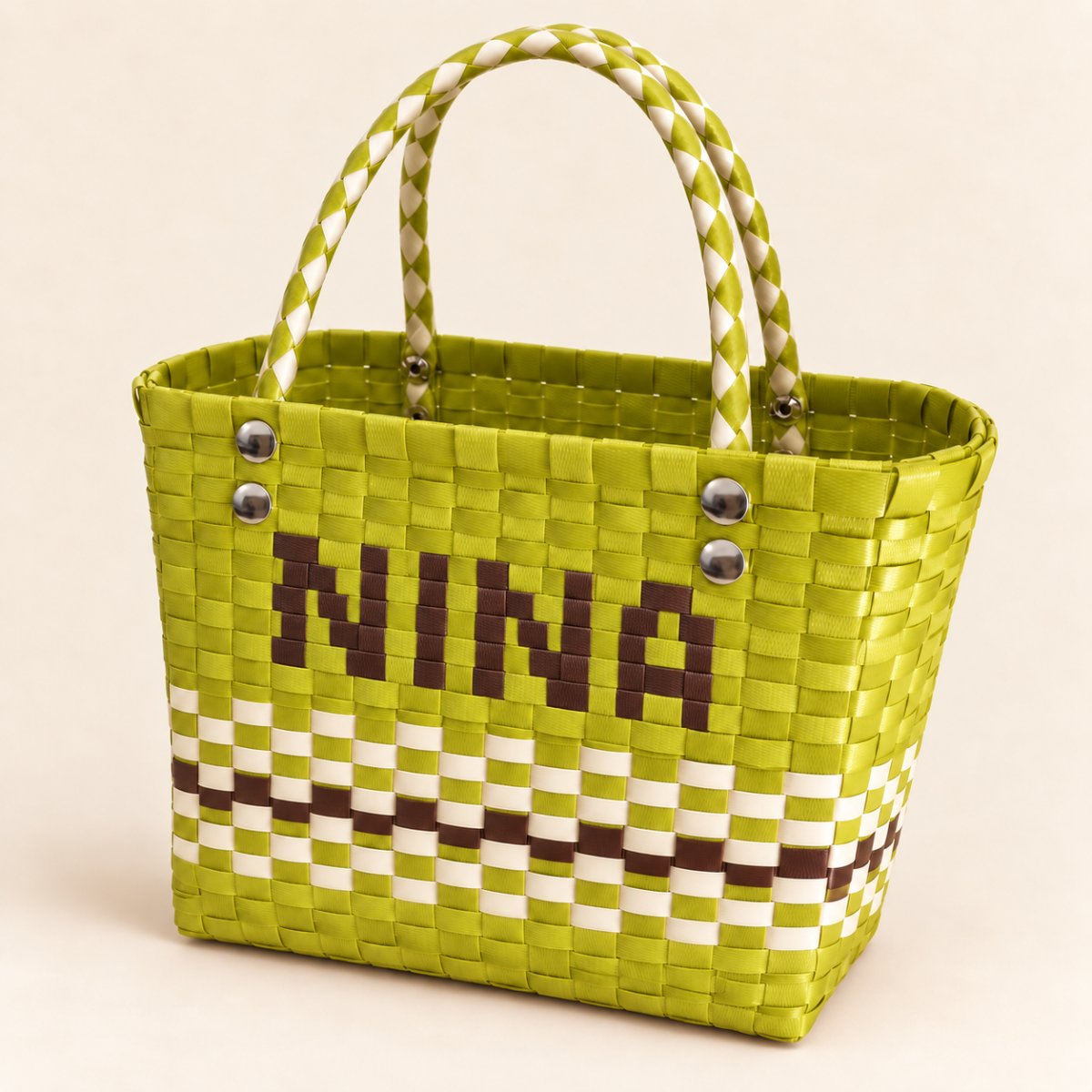 Chartreuse Personalised Name Tote Bag