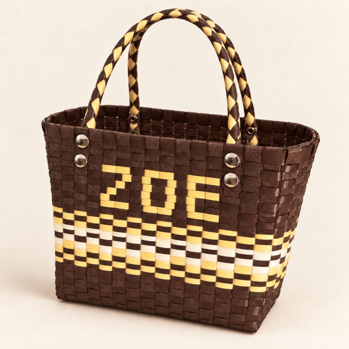 Chocolate Personalised Name Tote Bag
