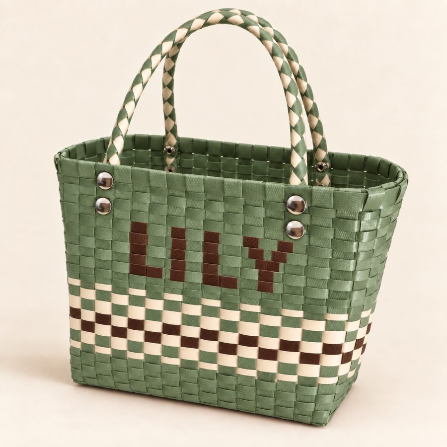 Sage Personalised Name Tote Bag