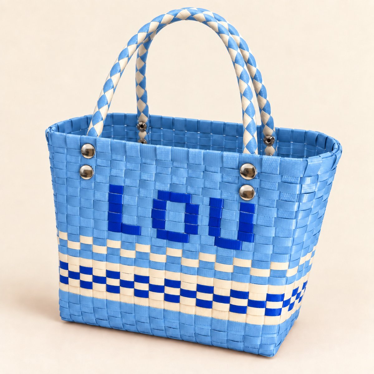 Sky Blue Personalised Name Tote Bag