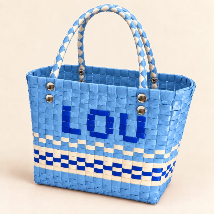 Sky Blue Personalised Name Tote Bag