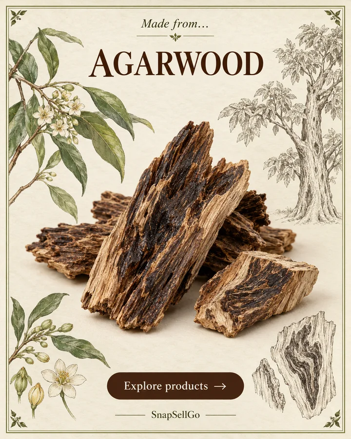 Agarwood botanical card