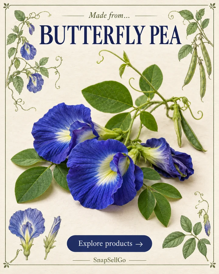 Butterfly pea botanical card