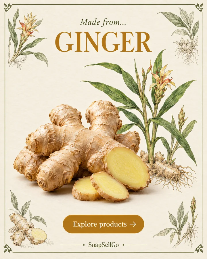 Ginger botanical card