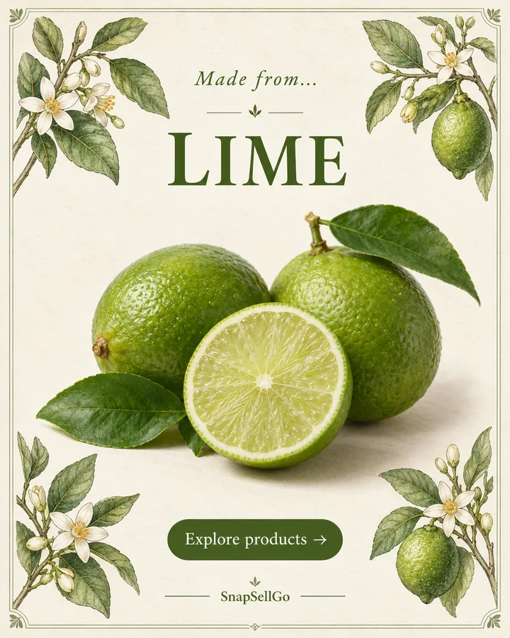 Lime botanical card