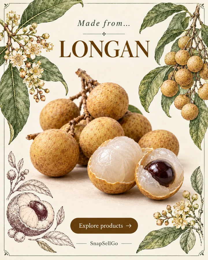 Longan botanical card