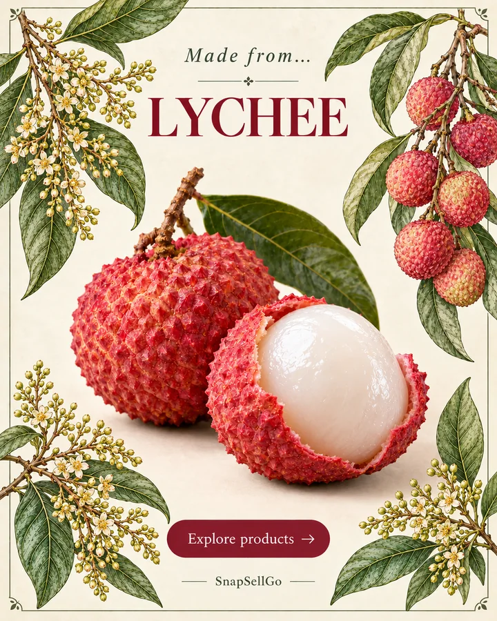Lychee botanical card